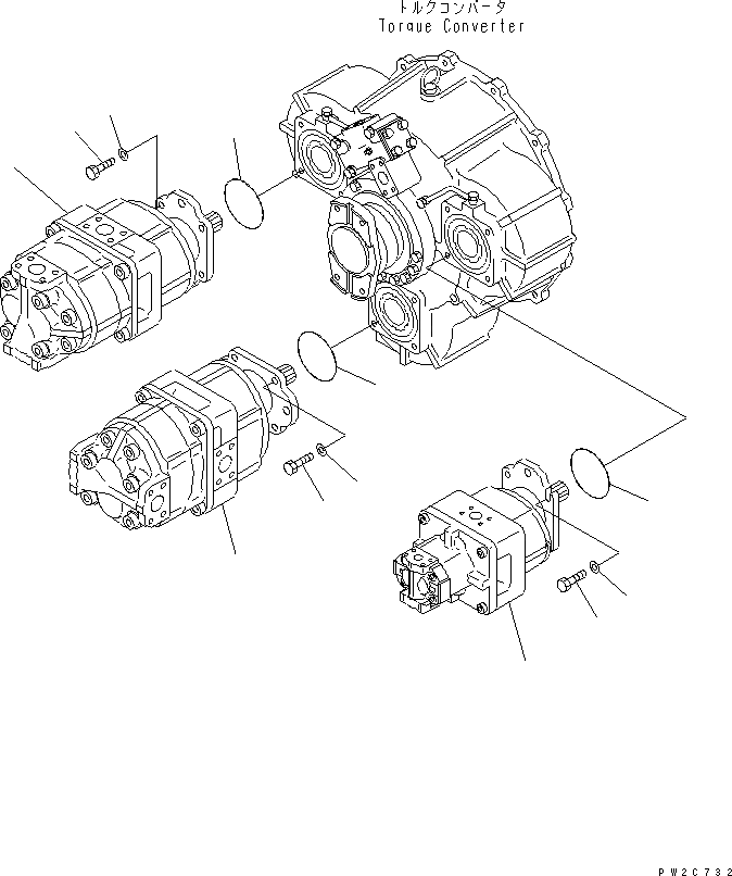Схема запчастей Komatsu WA600-3D - ГИДР. НАСОС. (НАСОС И ЭЛЕМЕНТЫ КРЕПЛЕНИЯ)(№-) ГИДРАВЛИКА