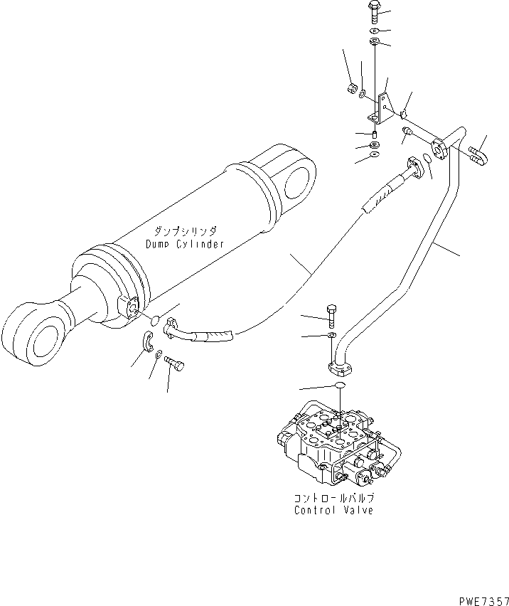 Схема запчастей Komatsu WA600-3D - ГИДРАВЛ ЛИНИЯ (ГИДРОЦИЛИНДР КОВША ВЕРХН. ЛИНИЯ) (С PM CLINIC) ГИДРАВЛИКА
