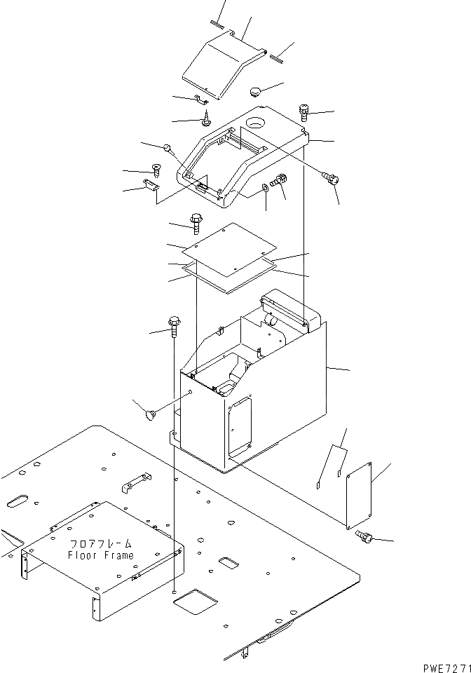 Схема запчастей Komatsu WA600-3D - ПОЛ SUB (ЛЕВ. КОНСОЛЬН. БЛОК)(№9-) КАБИНА ОПЕРАТОРА И СИСТЕМА УПРАВЛЕНИЯ