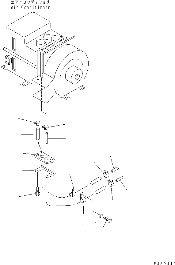 Схема запчастей Komatsu WA600-3D - ПОЛ SUB (ГИДР. ПРОВОД. ОБОГРЕВАТЕЛЯ)(№9-) КАБИНА ОПЕРАТОРА И СИСТЕМА УПРАВЛЕНИЯ