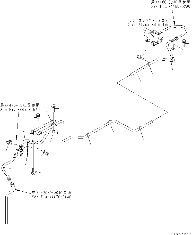 Схема запчастей Komatsu WA600-3D - УПРАВЛ-Е ТОРМОЗОМ (ЗАДН. РЕГУЛ. УСИЛИЯ ТРУБЫ)(№-) КАБИНА ОПЕРАТОРА И СИСТЕМА УПРАВЛЕНИЯ