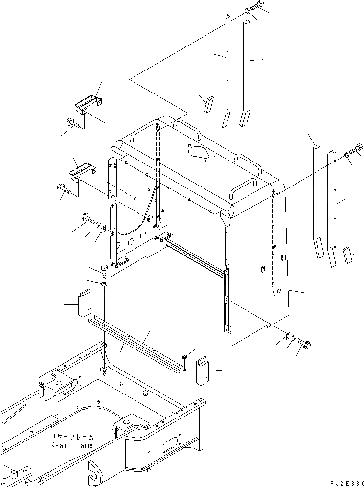 Схема запчастей Komatsu WA600-3D - КАПОТ (ЗАЩИТА РАДИАТОРА)(№-) ЧАСТИ КОРПУСА