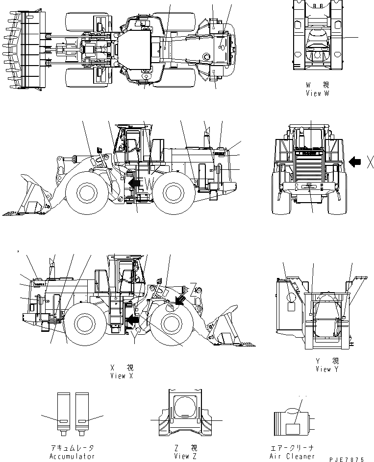 Схема запчастей Komatsu WA600-3D - МАРКИРОВКА (ПОРТУГАЛ.)(№-7) МАРКИРОВКА