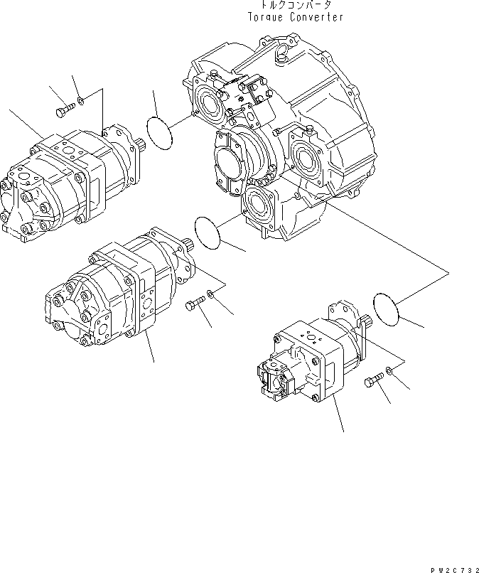 Схема запчастей Komatsu WA600-3 - ГИДР. НАСОС. (НАСОС И ЭЛЕМЕНТЫ КРЕПЛЕНИЯ) (С ВСАСЫВ. ВЕНТИЛЯТОРОМ)(№-) ГИДРАВЛИКА