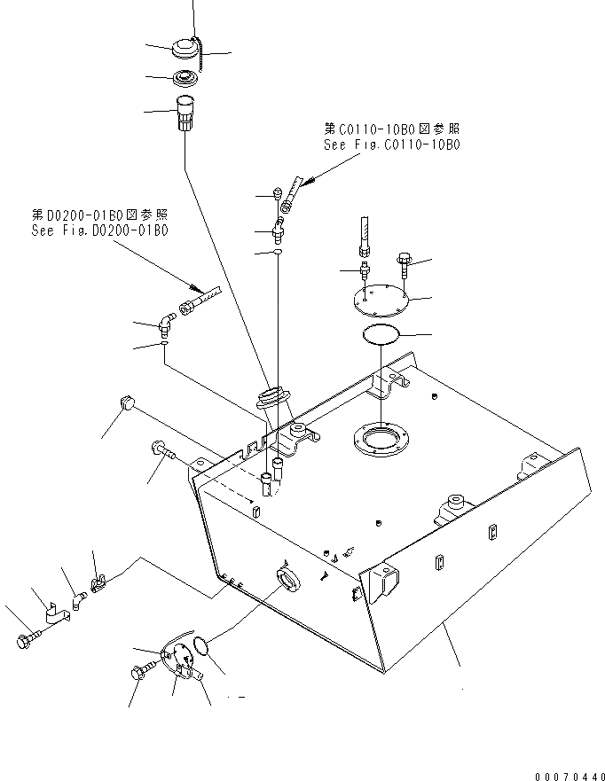 Схема запчастей Komatsu WA600-3 - ТОПЛИВН. БАК. (БАК И ДАТЧИК) (СПЕЦ-Я -40С)(№-) ТОПЛИВН. БАК. AND КОМПОНЕНТЫ