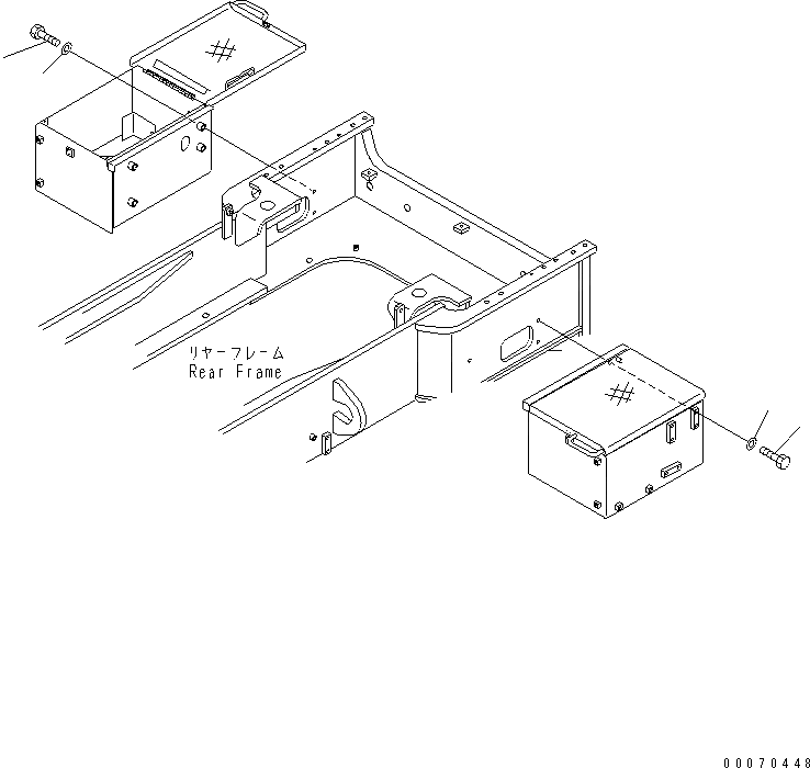 Схема запчастей Komatsu WA600-3 - КОРПУС АККУМУЛЯТОРА (КРЕПЛЕНИЕ БОЛТ)(№-) ЭЛЕКТРИКА