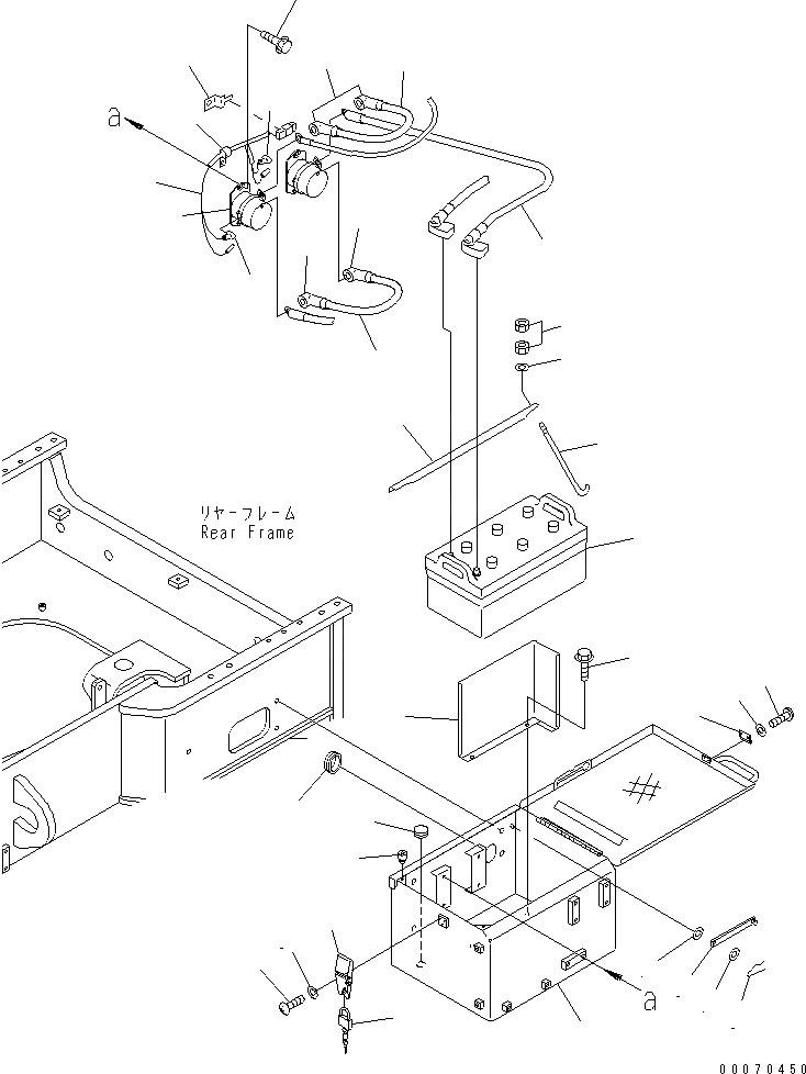 Схема запчастей Komatsu WA600-3 - КОРПУС АККУМУЛЯТОРА (ЛЕВ.) (С БЛОКИР.)(№-) ЭЛЕКТРИКА