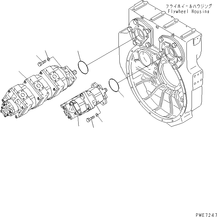 Схема запчастей Komatsu WA600-3 - ГИДР. НАСОС. (НАСОС И ЭЛЕМЕНТЫ КРЕПЛЕНИЯ)(№-) ГИДРАВЛИКА