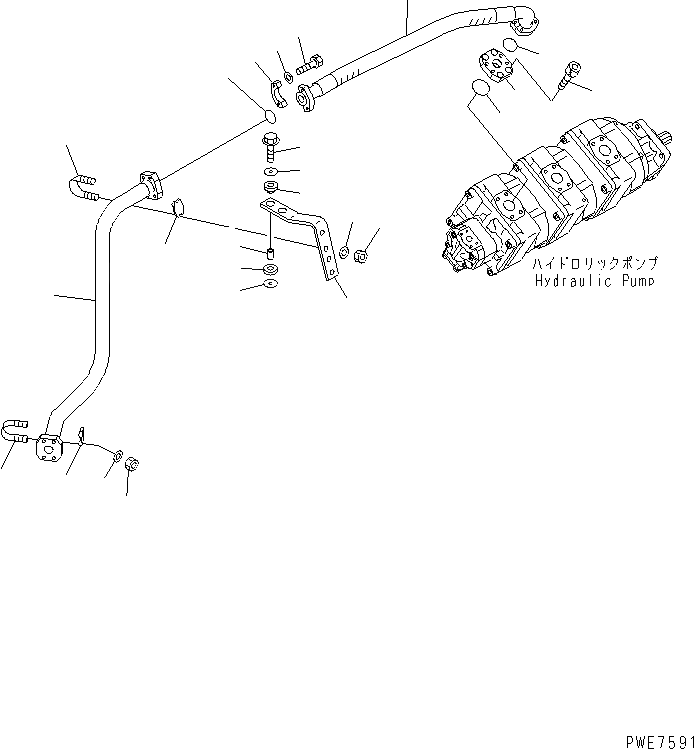 Схема запчастей Komatsu WA600-3 - РУЛЕВ. УПРАВЛЕНИЕ ЛИНИЯ (ПОДАЮЩ. ТРУБЫ¤ /) (БЕЗ ЭКСТРЕНН. РУЛЕВ. УПРАВЛЕНИЕ)(№-) ГИДРАВЛИКА