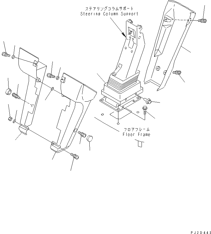 Схема запчастей Komatsu WA600-3 - ПОЛ SUB (КОЛЕСА КОЛОНКА COVER)(№9-) КАБИНА ОПЕРАТОРА И СИСТЕМА УПРАВЛЕНИЯ