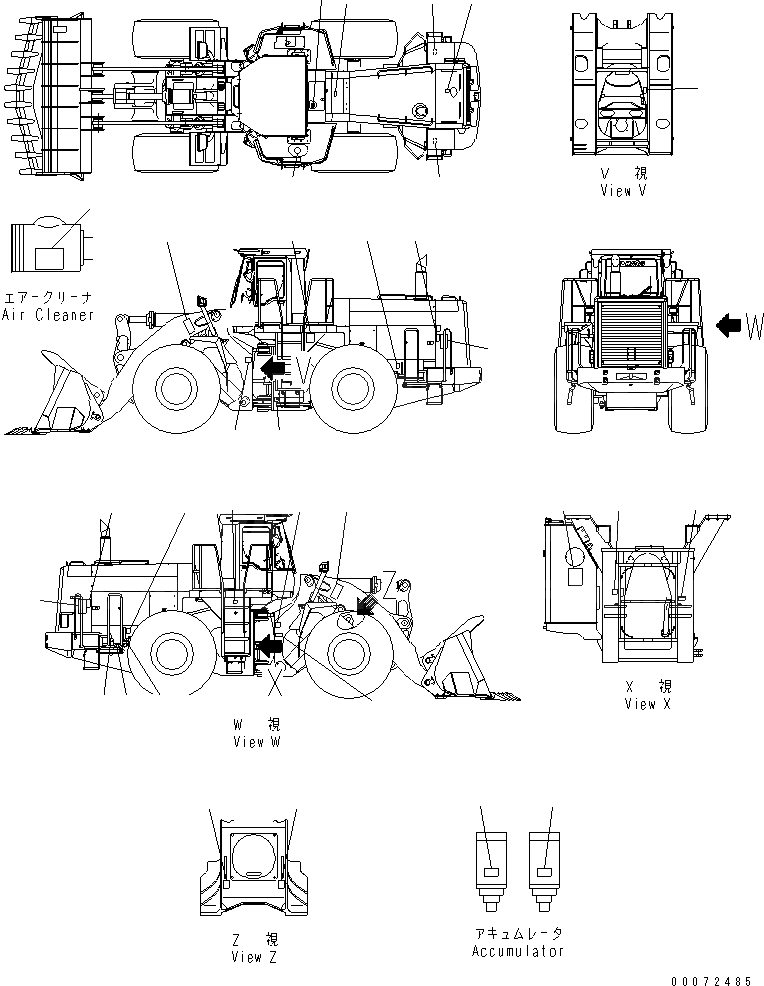 Схема запчастей Komatsu WA600-3 - МАРКИРОВКА (ФРАНЦИЯ) (С P.M. CLINIC)(№-) МАРКИРОВКА