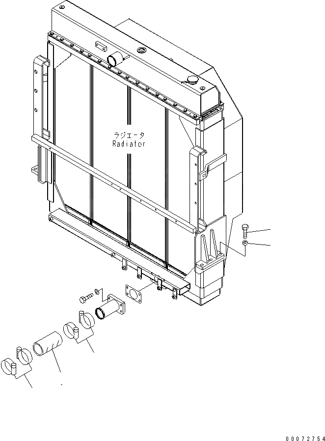 Схема запчастей Komatsu WA600-6 - РАДИАТОР (ЭЛЕМЕНТЫ КРЕПЛЕНИЯ И ДВИГАТЕЛЬ ТРУБЫ)(№7-) СИСТЕМА ОХЛАЖДЕНИЯ