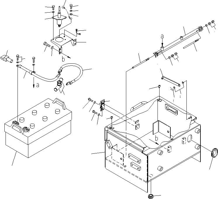 Схема запчастей Komatsu WA600-6 - АККУМУЛЯТОР (АККУМУЛЯТОР¤ ПРАВ.) (С RECEPTACLE START CONNECTER И DISCONNECT ПЕРЕКЛЮЧАТЕЛЬ)(№-) ЭЛЕКТРИКА