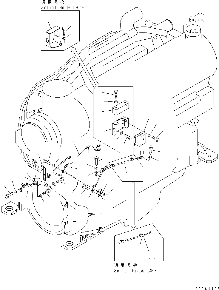 Схема запчастей Komatsu WA600-6 - ЗАДН. Э/ПРОВОДКА (AUT PОБОД КОЛЕСАING) (С PM CLINIC)(№-) ЭЛЕКТРИКА