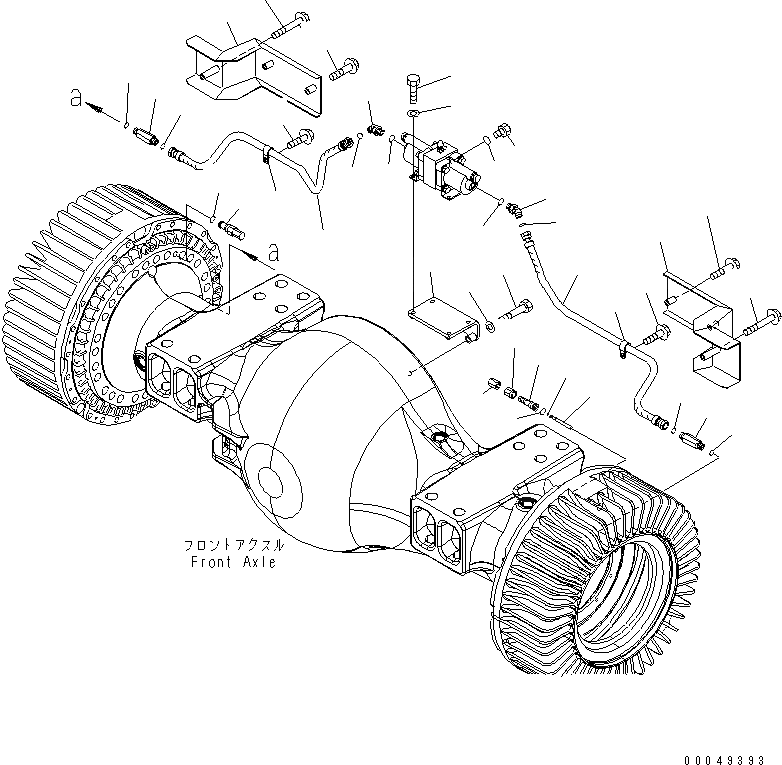 Схема запчастей Komatsu WA600-6 - ПЕРЕДНИЙ МОСТ (ТОРМОЗ. PIПАЛЕЦNG)(№-) ГИДРОТРАНСФОРМАТОР И ТРАНСМИССИЯ