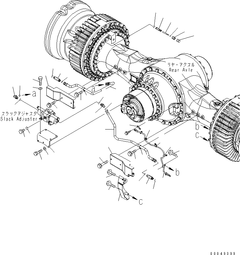 Схема запчастей Komatsu WA600-6 - ЗАДН. МОСТ (ТОРМОЗНАЯ ГИДРОЛИНИЯ)(№7-) ГИДРОТРАНСФОРМАТОР И ТРАНСМИССИЯ