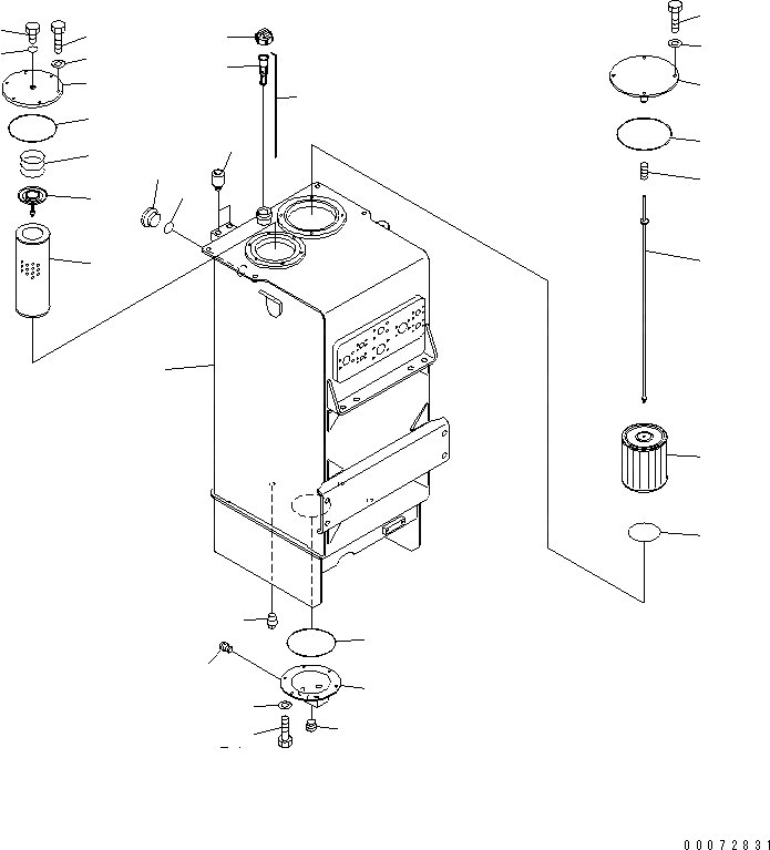 Схема запчастей Komatsu WA600-6 - ГИДРАВЛ МАСЛ. БАК(№7-) ГИДРАВЛИКА