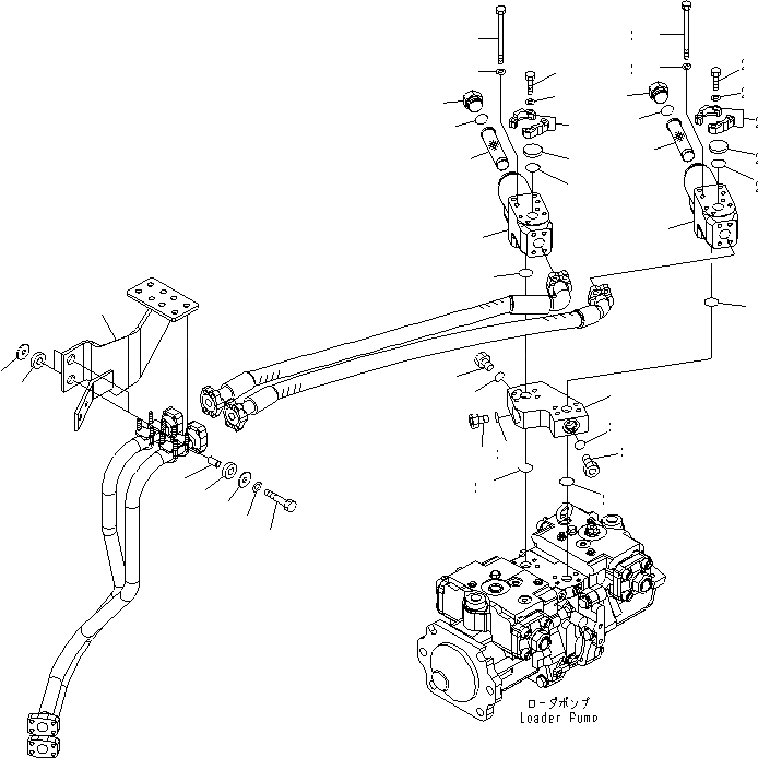 Схема запчастей Komatsu WA600-6 - ГИДРАВЛ ЛИНИЯ (ЛИНИЯ ПОДАЧИ¤ /) (С IN ФИЛЬТР)(№-) ГИДРАВЛИКА