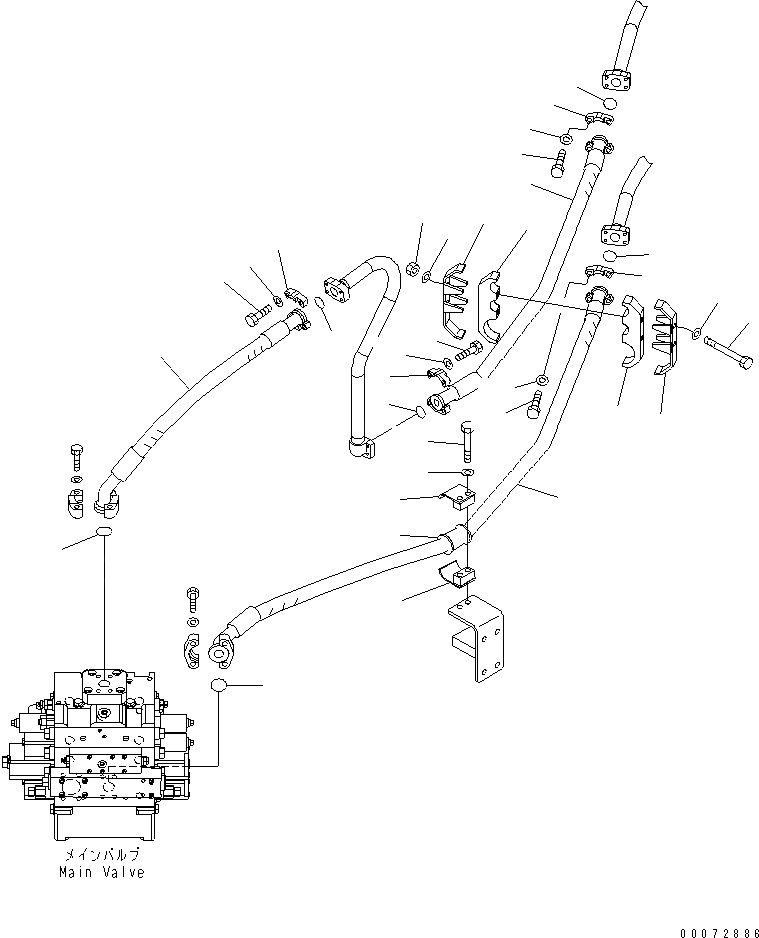 Схема запчастей Komatsu WA600-6 - ГИДРАВЛ ЛИНИЯ (ПЕРЕДН. ЛИНИЯ¤ /) (ДЛЯ ECSS)(№7-) ГИДРАВЛИКА