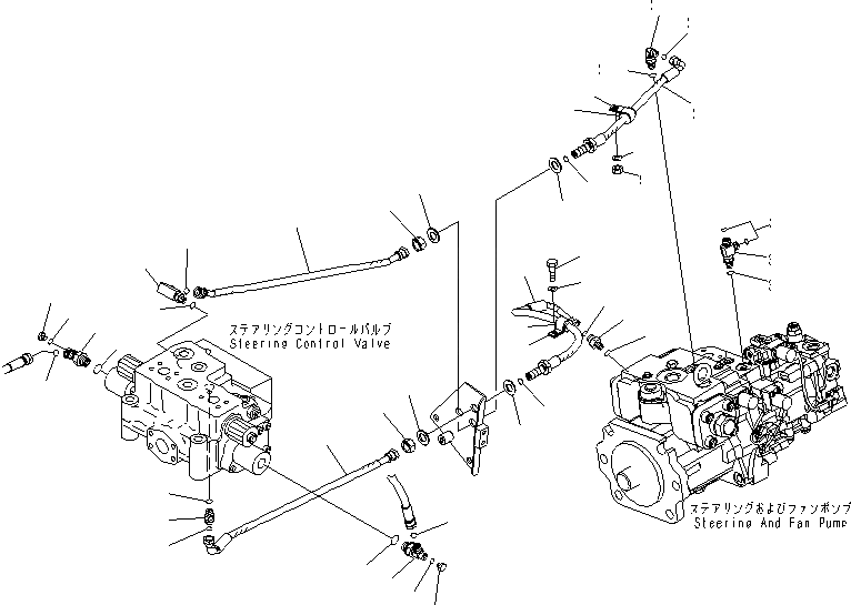 Схема запчастей Komatsu WA600-6 - РУЛЕВ. УПРАВЛЕНИЕ ЛИНИЯ (ГЛАВН. ЛИНИЯ¤ /)(№-) ГИДРАВЛИКА