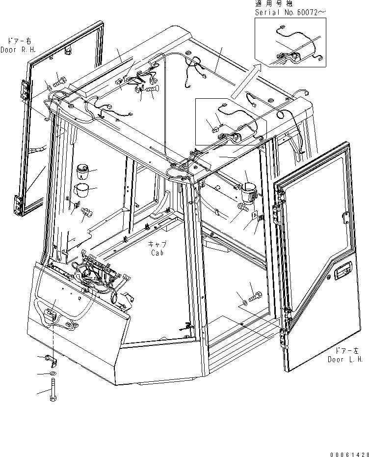 Схема запчастей Komatsu WA600-6 - КАБИНА (АКСЕССУАРЫ) (С ADVANCED УПРАВЛ-Е ДЖОЙСТИКОМ)(№-) КАБИНА ОПЕРАТОРА И СИСТЕМА УПРАВЛЕНИЯ