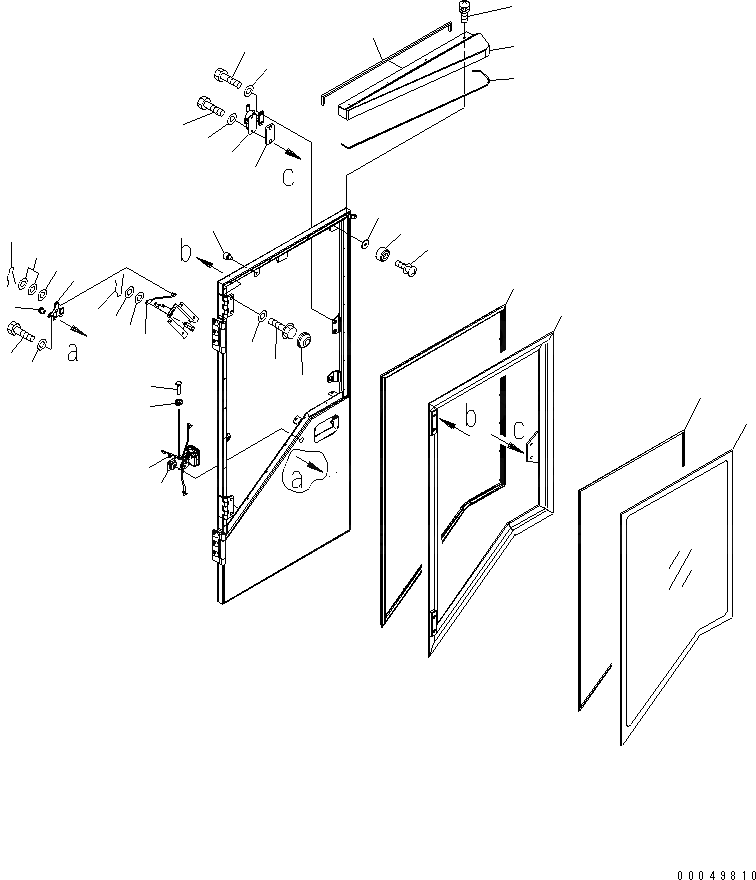 Схема запчастей Komatsu WA600-6 - КАБИНА (ДВЕРЬ В СБОРЕ¤ ЛЕВ. /) (ДЛЯ РАМА)(№-) КАБИНА ОПЕРАТОРА И СИСТЕМА УПРАВЛЕНИЯ