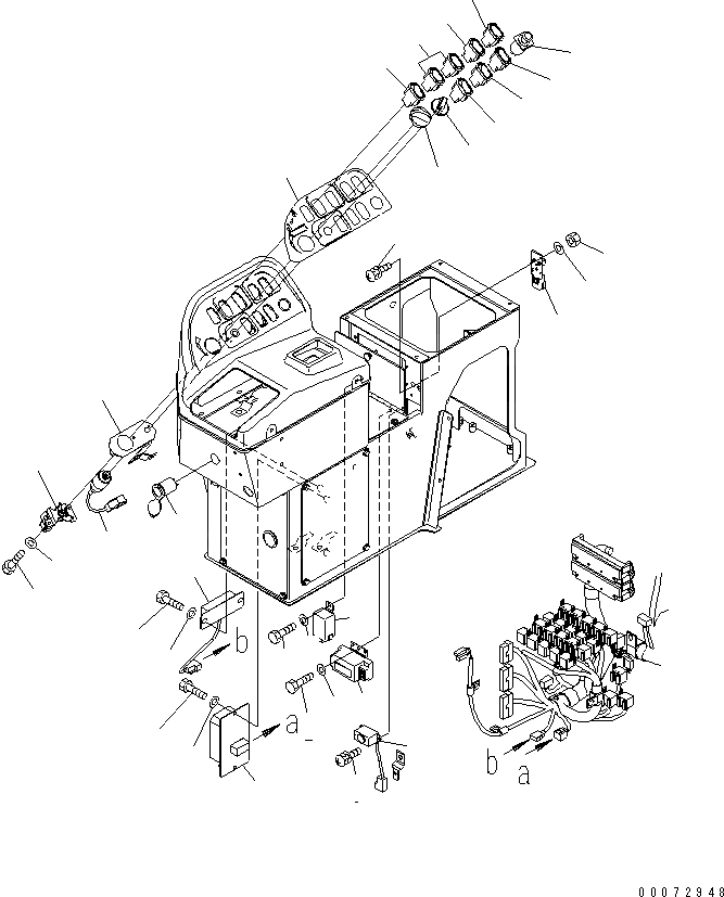 Схема запчастей Komatsu WA600-6 - ПОЛ SUB (РЕЛЕ И ПЕРЕКЛЮЧАТЕЛЬ) (ПОЛУАВТОМАТИЧ. DIGGING ПЕРЕКЛЮЧАТЕЛЬ) (ECSS) (RPM SET)(№7-) КАБИНА ОПЕРАТОРА И СИСТЕМА УПРАВЛЕНИЯ