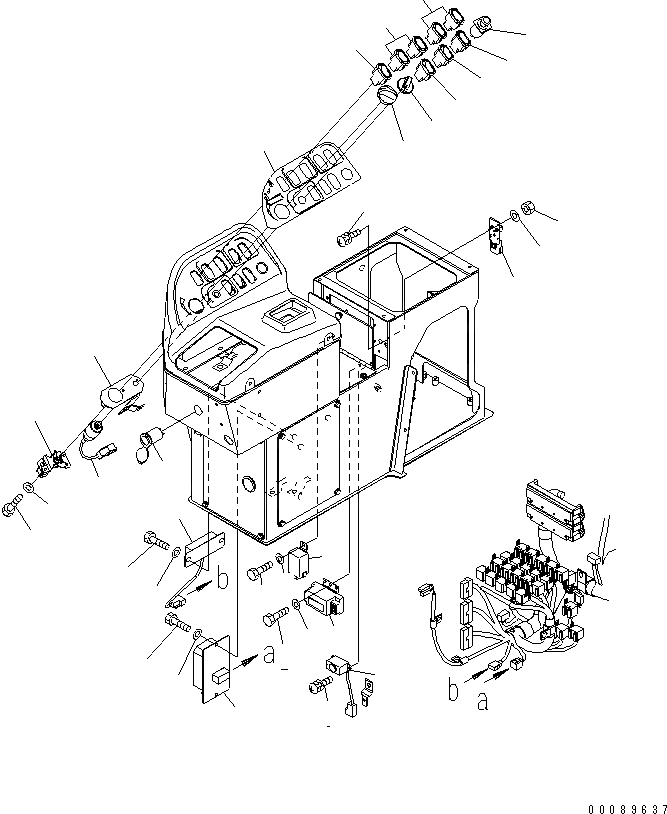 Схема запчастей Komatsu WA600-6 - ПОЛ SUB (РЕЛЕ И ПЕРЕКЛЮЧАТЕЛЬ)(№7-) КАБИНА ОПЕРАТОРА И СИСТЕМА УПРАВЛЕНИЯ