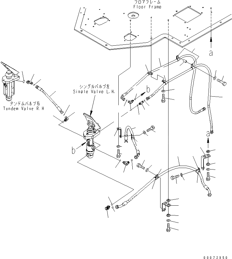 Схема запчастей Komatsu WA600-6 - ПОЛ SUB (ТОРМОЗНОЙ КЛАПАН ТРУБЫ¤ ЛЕВ.)(№7-) КАБИНА ОПЕРАТОРА И СИСТЕМА УПРАВЛЕНИЯ