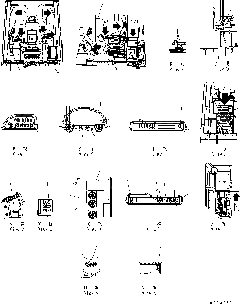 Схема запчастей Komatsu WA600-6 - ПОЛ ТАБЛИЧКИ (PICTOGRAPH) (ЕС БЕЗОПАСН. REGULATION)(№8-) КАБИНА ОПЕРАТОРА И СИСТЕМА УПРАВЛЕНИЯ