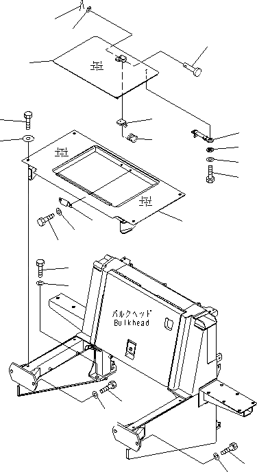 Схема запчастей Komatsu WA600-6 - BULKHEAD(№-) ЧАСТИ КОРПУСА