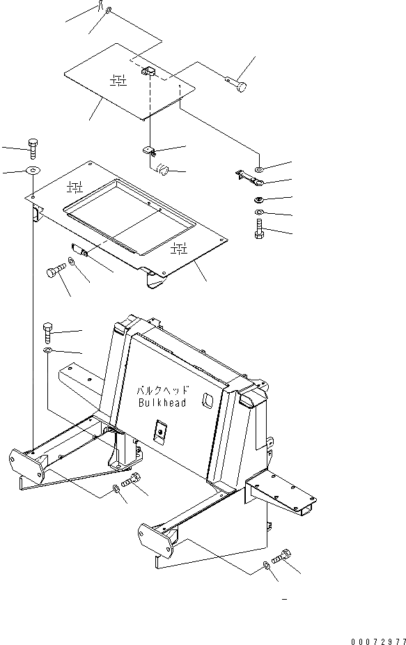 Схема запчастей Komatsu WA600-6 - BULKHEAD(№7-) ЧАСТИ КОРПУСА