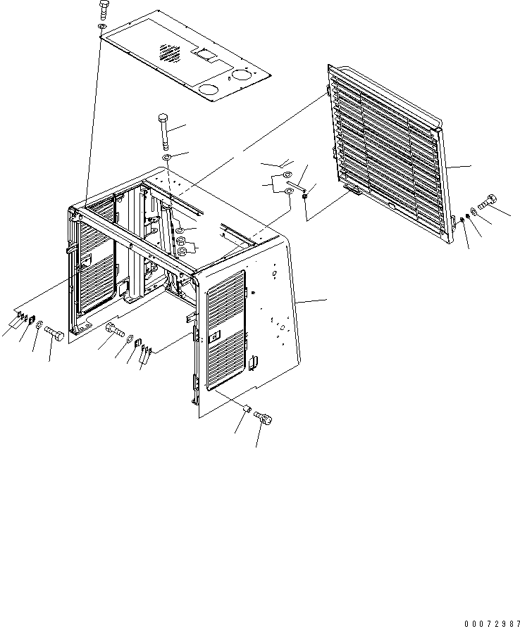 Схема запчастей Komatsu WA600-6 - КАПОТ (РЕШЕТКА РАДИАТОРА) (ЗАХВАТ ДЛЯ БРЕВЕН СПЕЦ-Я.)(№-) ЧАСТИ КОРПУСА