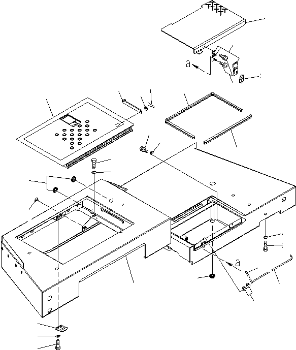 Схема запчастей Komatsu WA600-6 - ЛЕСТНИЦА (КАБИНА ¤ ПРАВ.)(№-) ЧАСТИ КОРПУСА