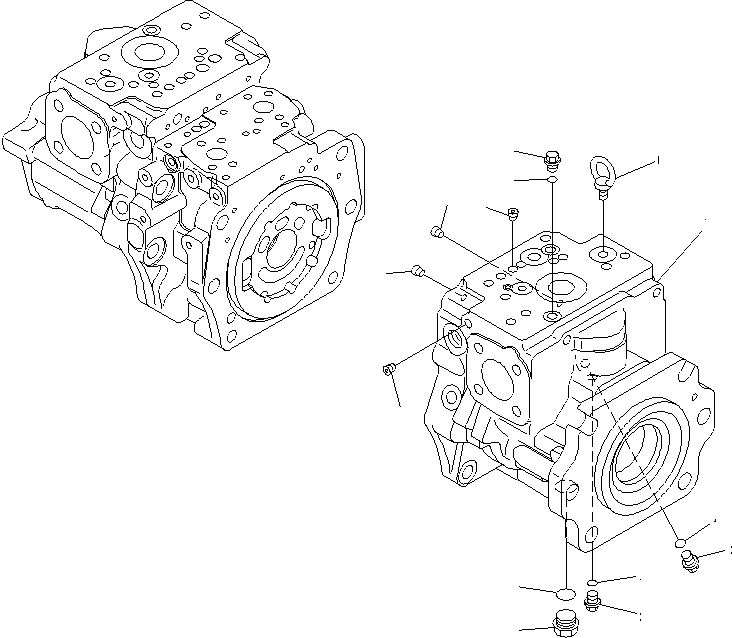 Схема запчастей Komatsu WA600-6 - ГИДР. НАСОС. (ПОГРУЗ.) (/)(№-) ОСНОВН. КОМПОНЕНТЫ И РЕМКОМПЛЕКТЫ