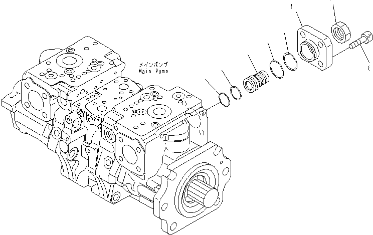 Схема запчастей Komatsu WA600-6 - ГИДР. НАСОС. (ПОГРУЗ.) (/)(№-) ОСНОВН. КОМПОНЕНТЫ И РЕМКОМПЛЕКТЫ