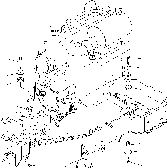 Схема запчастей Komatsu WA600-6R - КРЕПЛЕНИЕ ДВИГАТЕЛЯS КОМПОНЕНТЫ ДВИГАТЕЛЯ