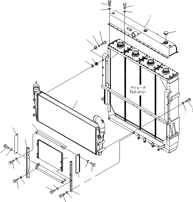 Схема запчастей Komatsu WA600-6R - РАДИАТОР (ВНУТР. ЧАСТИ¤ /) СИСТЕМА ОХЛАЖДЕНИЯ