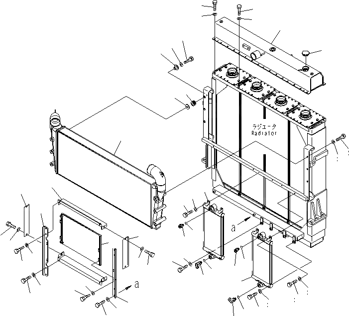Схема запчастей Komatsu WA600-6R - РАДИАТОР (ВНУТР. ЧАСТИ¤ /) (С КОНДИЦИОНЕРОМ И ТОРМОЗ. СИСТЕМА ОХЛАЖДЕНИЯ)(№-) СИСТЕМА ОХЛАЖДЕНИЯ