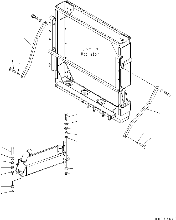 Схема запчастей Komatsu WA600-6R - РАДИАТОР (ОХЛАЖДЕНИЕ МАСЛА ГТР) СИСТЕМА ОХЛАЖДЕНИЯ