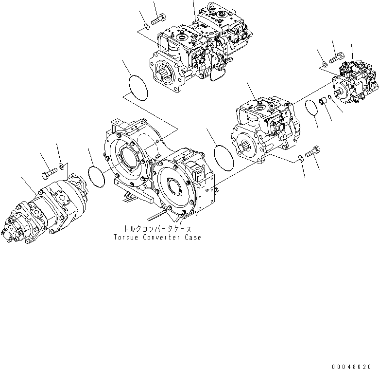Схема запчастей Komatsu WA600-6R - ГИДРОТРАНСФОРМАТОР И ТРАНСМИССИЯ (ГИДРАВЛ МАСЛ. НАСОС) ГИДРОТРАНСФОРМАТОР И ТРАНСМИССИЯ