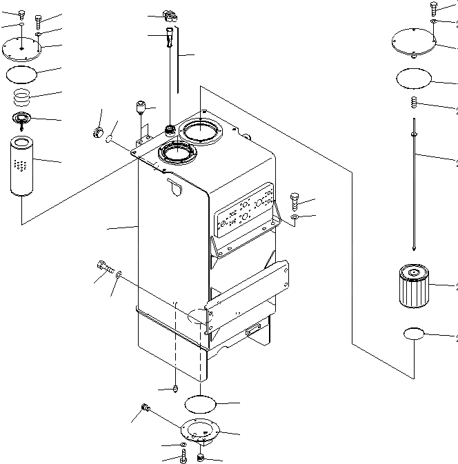 Схема запчастей Komatsu WA600-6R - ГИДРАВЛ МАСЛ. БАК (С МАСЛ. FILER ЗАМОК КРЫШКИ)(№-) ГИДРАВЛИКА