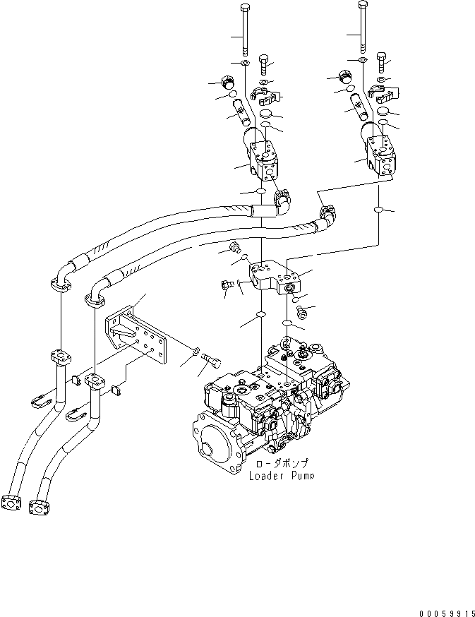 Схема запчастей Komatsu WA600-6R - ГИДРАВЛ ЛИНИЯ (ЛИНИЯ ПОДАЧИ¤ /) (С IN ФИЛЬТР)(№-) ГИДРАВЛИКА