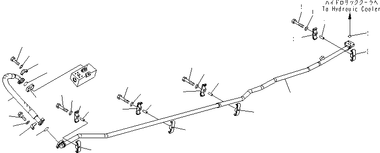 Схема запчастей Komatsu WA600-6R - ГИДРАВЛ ЛИНИЯ (ЛИНИЯ ОХЛАЖДЕНИЯ¤ /)(№-) ГИДРАВЛИКА