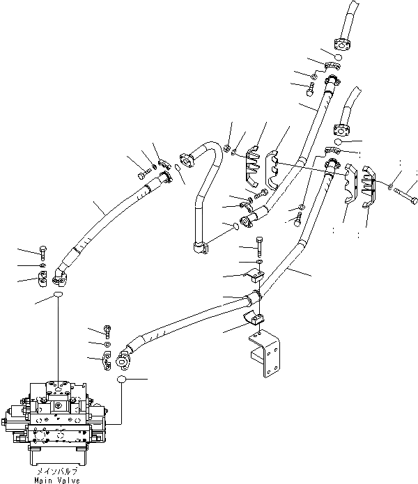 Схема запчастей Komatsu WA600-6R - ГИДРАВЛ ЛИНИЯ (ПЕРЕДН. ЛИНИЯ /)(№-) ГИДРАВЛИКА