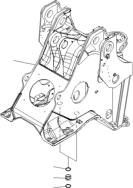 Схема запчастей Komatsu WA600-6R - ПЕРЕДН. РАМА ОСНОВНАЯ РАМА И ЕЕ ЧАСТИ