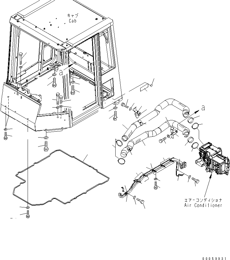 Схема запчастей Komatsu WA600-6R - КАБИНА (ВОЗД. CODITIONER ШЛАНГИ)(№-) КАБИНА ОПЕРАТОРА И СИСТЕМА УПРАВЛЕНИЯ