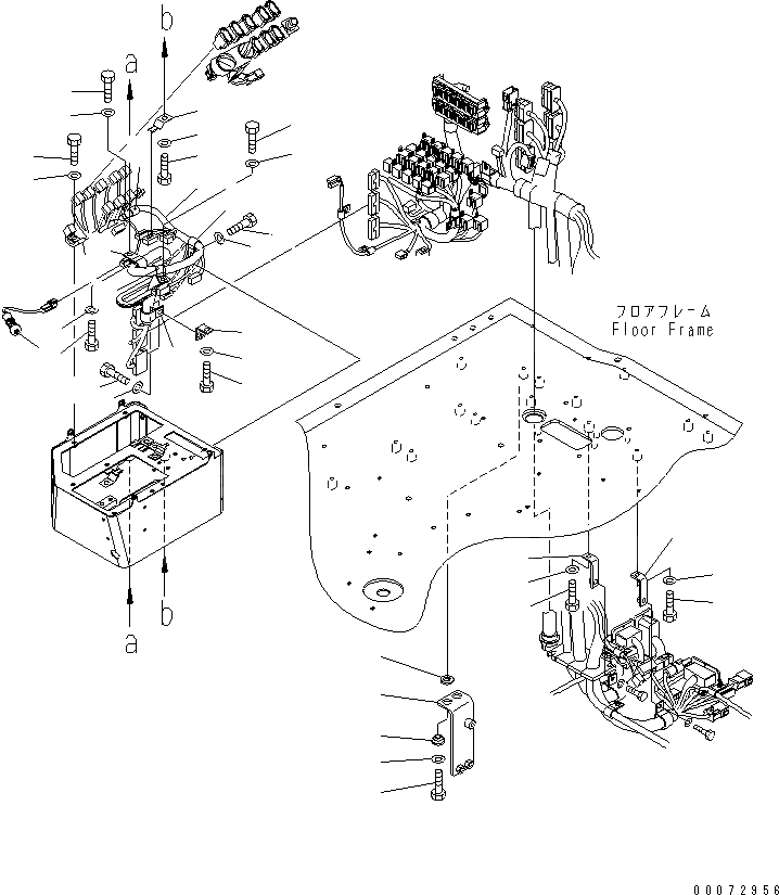 Схема запчастей Komatsu WA600-6R - ПОЛ SUB (ПРАВ. КОНСОЛЬ Э/ПРОВОДКА) КАБИНА ОПЕРАТОРА И СИСТЕМА УПРАВЛЕНИЯ