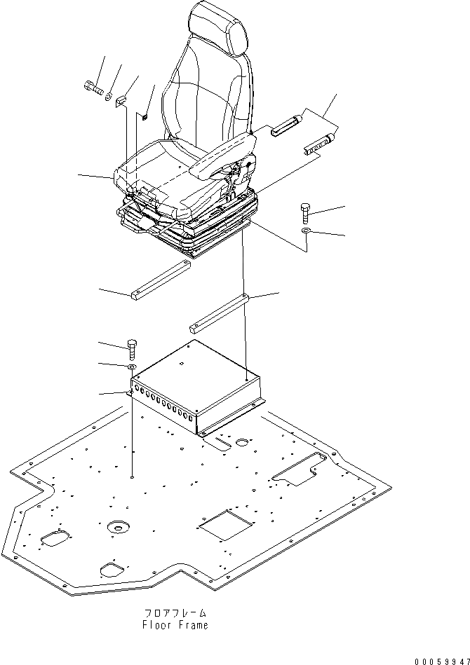 Схема запчастей Komatsu WA600-6R - ПОЛ SUB (СИДЕНЬЕ ОПЕРАТОРА)(№-) КАБИНА ОПЕРАТОРА И СИСТЕМА УПРАВЛЕНИЯ
