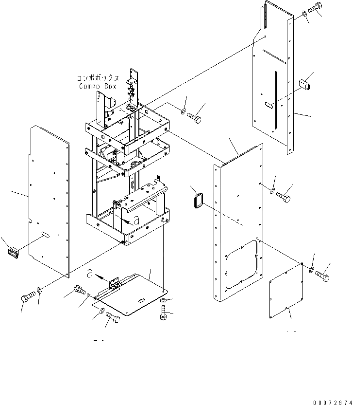 Схема запчастей Komatsu WA600-6R - COMPO КОРПУС (COVER) КАБИНА ОПЕРАТОРА И СИСТЕМА УПРАВЛЕНИЯ